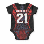 Custom New Zealand Baby Onesie Maori Kiwiana Pattern Tukutuku Motif