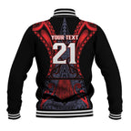 Custom New Zealand Baseball Jacket Maori Kiwiana Pattern Tukutuku Motif