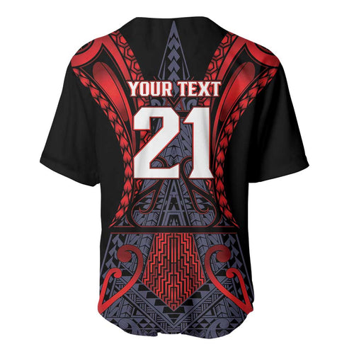 Custom New Zealand Baseball Jersey Maori Kiwiana Pattern Tukutuku Motif