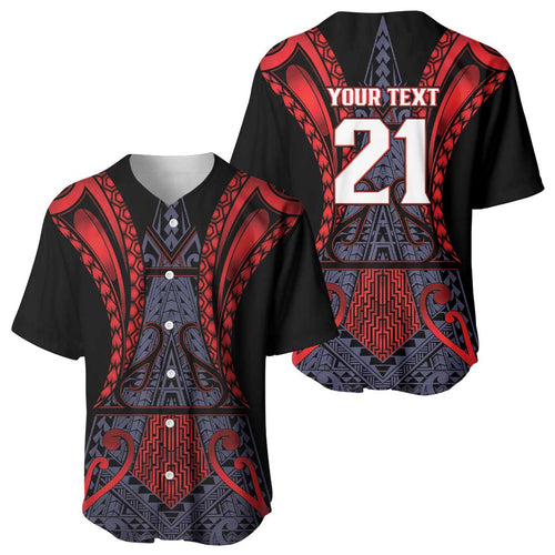 Custom New Zealand Baseball Jersey Maori Kiwiana Pattern Tukutuku Motif