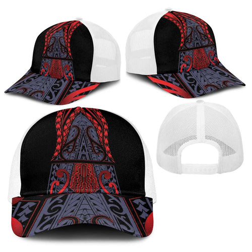 New Zealand Baseball Net Cap Maori Kiwiana Pattern Tukutuku Motif