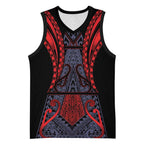 Custom New Zealand Basketball Jersey Maori Kiwiana Pattern Tukutuku Motif