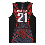 Custom New Zealand Basketball Jersey Maori Kiwiana Pattern Tukutuku Motif