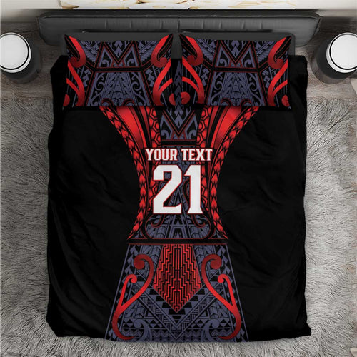 Custom New Zealand Bedding Set Maori Kiwiana Pattern Tukutuku Motif