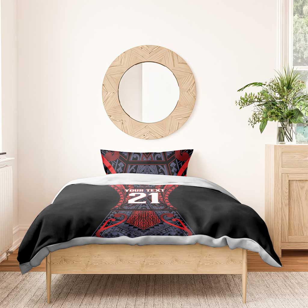 Custom New Zealand Bedding Set Maori Kiwiana Pattern Tukutuku Motif