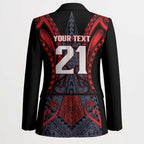 Custom New Zealand Blazer Maori Kiwiana Pattern Tukutuku Motif
