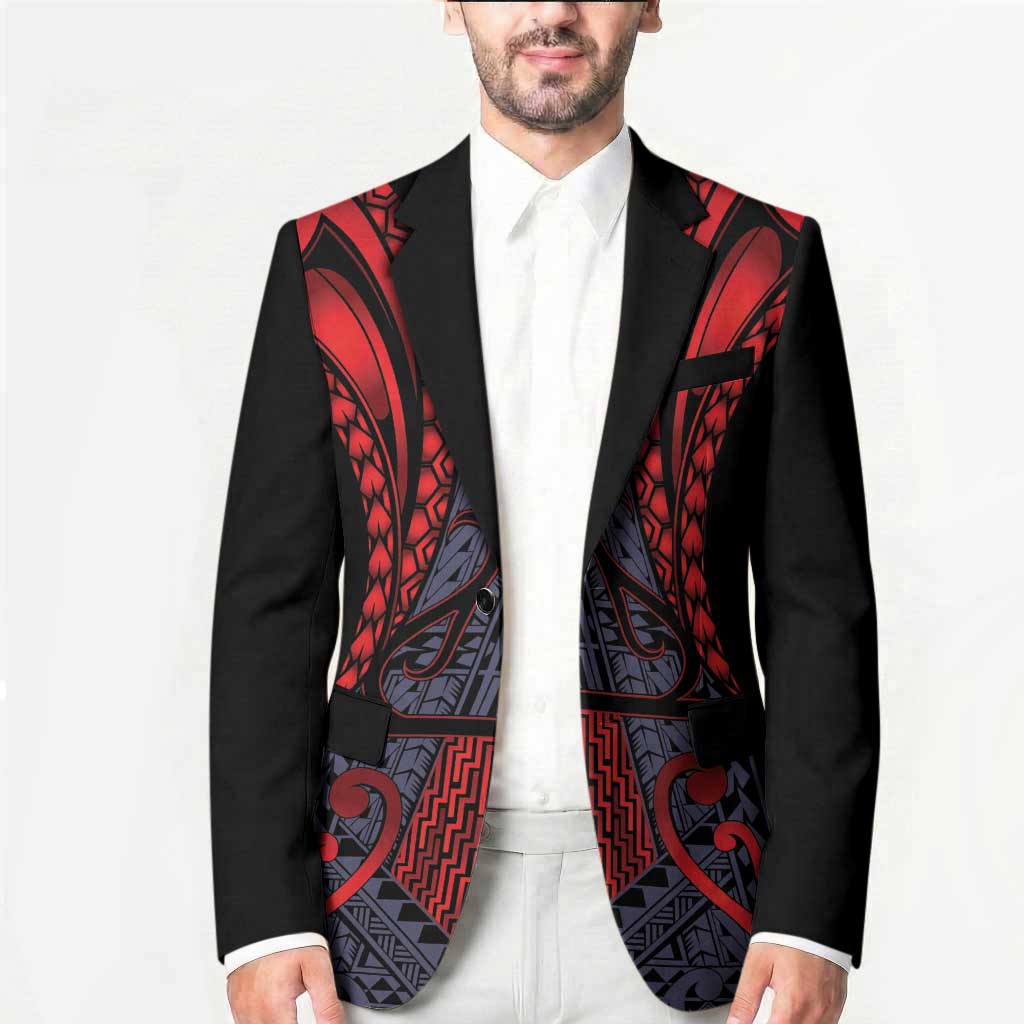 Custom New Zealand Blazer Maori Kiwiana Pattern Tukutuku Motif