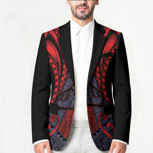 Custom New Zealand Blazer Maori Kiwiana Pattern Tukutuku Motif