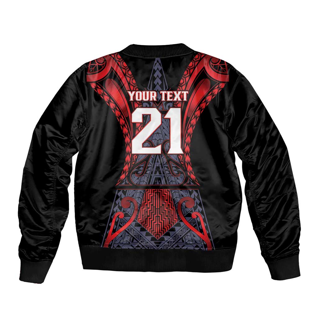 Custom New Zealand Bomber Jacket Maori Kiwiana Pattern Tukutuku Motif