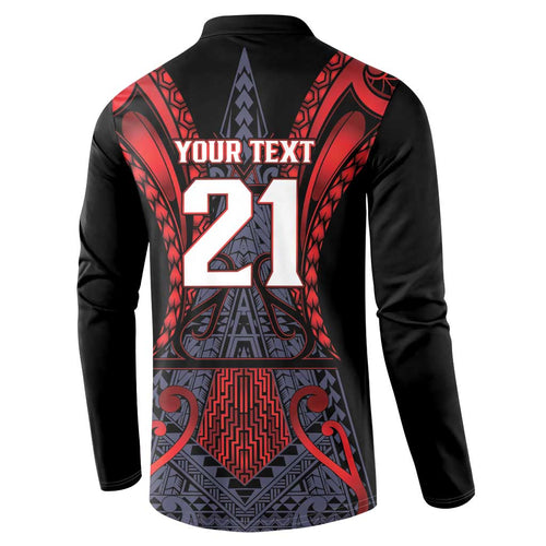 Custom New Zealand Button Sweatshirt Maori Kiwiana Pattern Tukutuku Motif