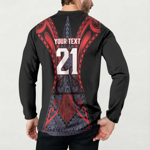 Custom New Zealand Button Sweatshirt Maori Kiwiana Pattern Tukutuku Motif
