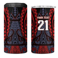 Custom New Zealand 4 in 1 Can Cooler Tumbler Maori Kiwiana Pattern Tukutuku Motif