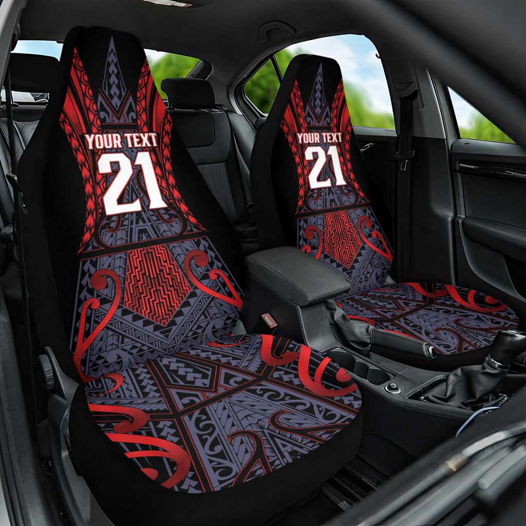 Custom New Zealand Car Seat Cover Maori Kiwiana Pattern Tukutuku Motif