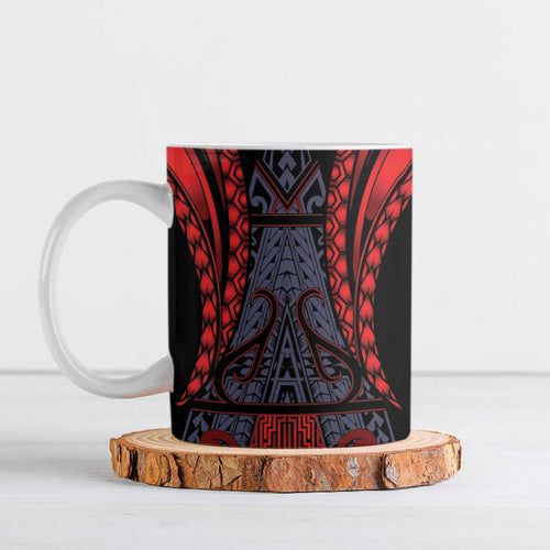 Custom New Zealand Ceramic Mug Maori Kiwiana Pattern Tukutuku Motif