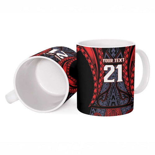 Custom New Zealand Ceramic Mug Maori Kiwiana Pattern Tukutuku Motif