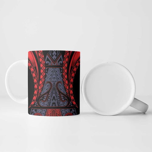 Custom New Zealand Ceramic Mug Maori Kiwiana Pattern Tukutuku Motif