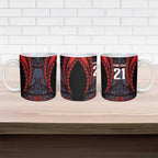 Custom New Zealand Ceramic Mug Maori Kiwiana Pattern Tukutuku Motif