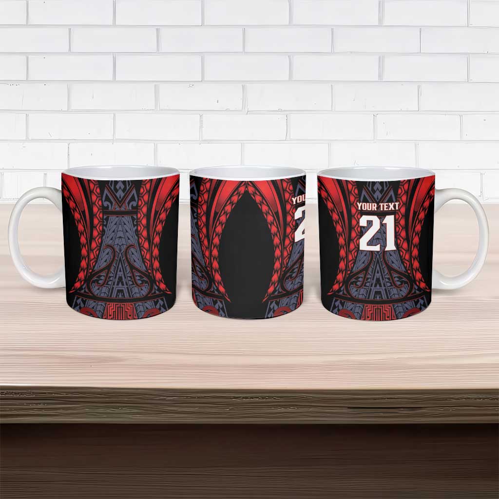 Custom New Zealand Ceramic Mug Maori Kiwiana Pattern Tukutuku Motif