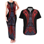 Custom New Zealand Couples Matching Tank Maxi Dress and Hawaiian Shirt Maori Kiwiana Pattern Tukutuku Motif