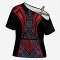 Custom New Zealand Cross Shoulder Shirt Maori Kiwiana Pattern Tukutuku Motif