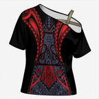 Custom New Zealand Cross Shoulder Shirt Maori Kiwiana Pattern Tukutuku Motif