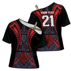 Custom New Zealand Cross Shoulder Shirt Maori Kiwiana Pattern Tukutuku Motif