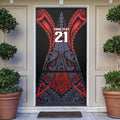 Custom New Zealand Door Cover Maori Kiwiana Pattern Tukutuku Motif