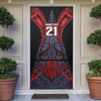 Custom New Zealand Door Cover Maori Kiwiana Pattern Tukutuku Motif