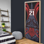 Custom New Zealand Door Cover Maori Kiwiana Pattern Tukutuku Motif