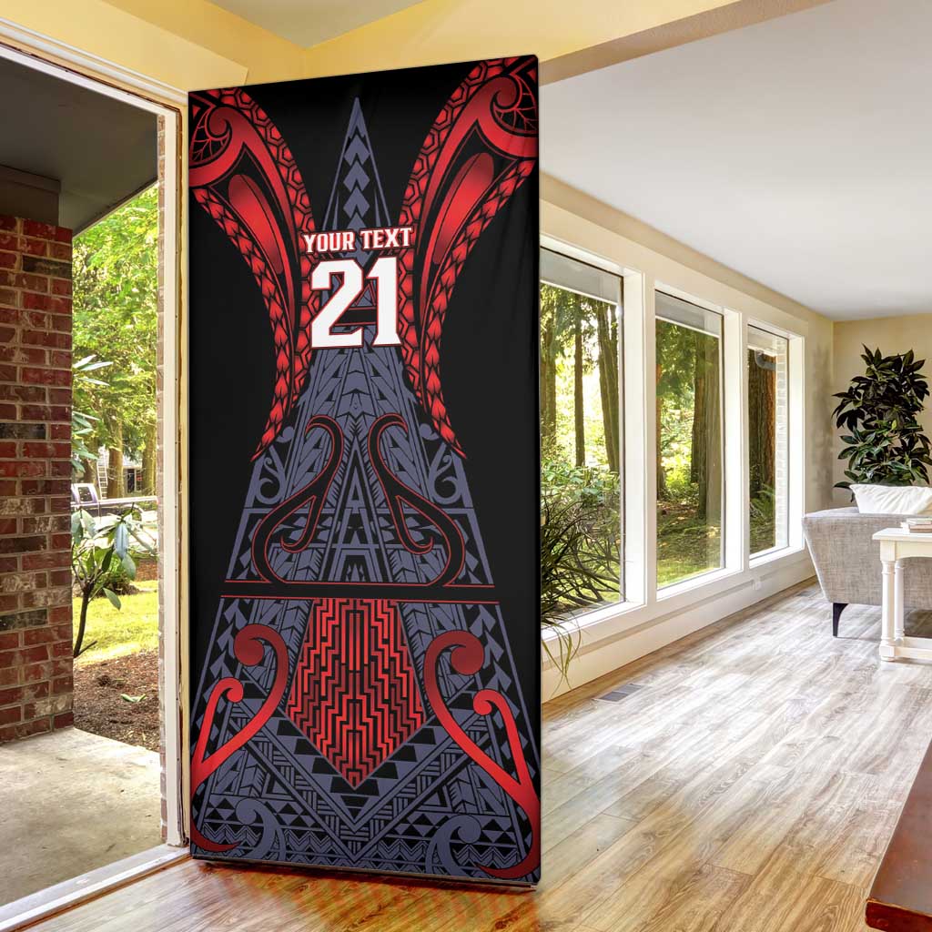 Custom New Zealand Door Cover Maori Kiwiana Pattern Tukutuku Motif