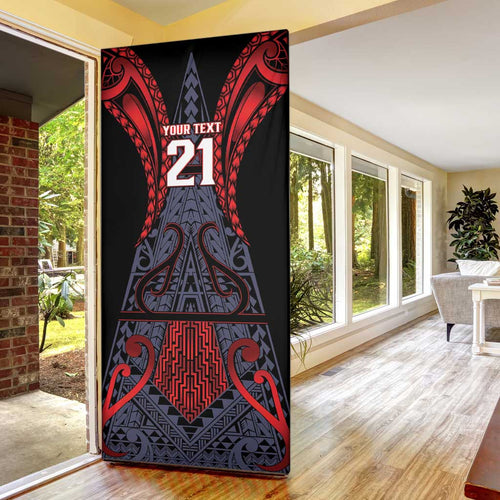 Custom New Zealand Door Cover Maori Kiwiana Pattern Tukutuku Motif
