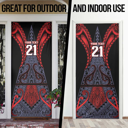 Custom New Zealand Door Cover Maori Kiwiana Pattern Tukutuku Motif