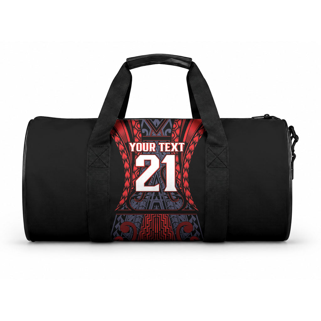 Custom New Zealand Duffle Bag Maori Kiwiana Pattern Tukutuku Motif