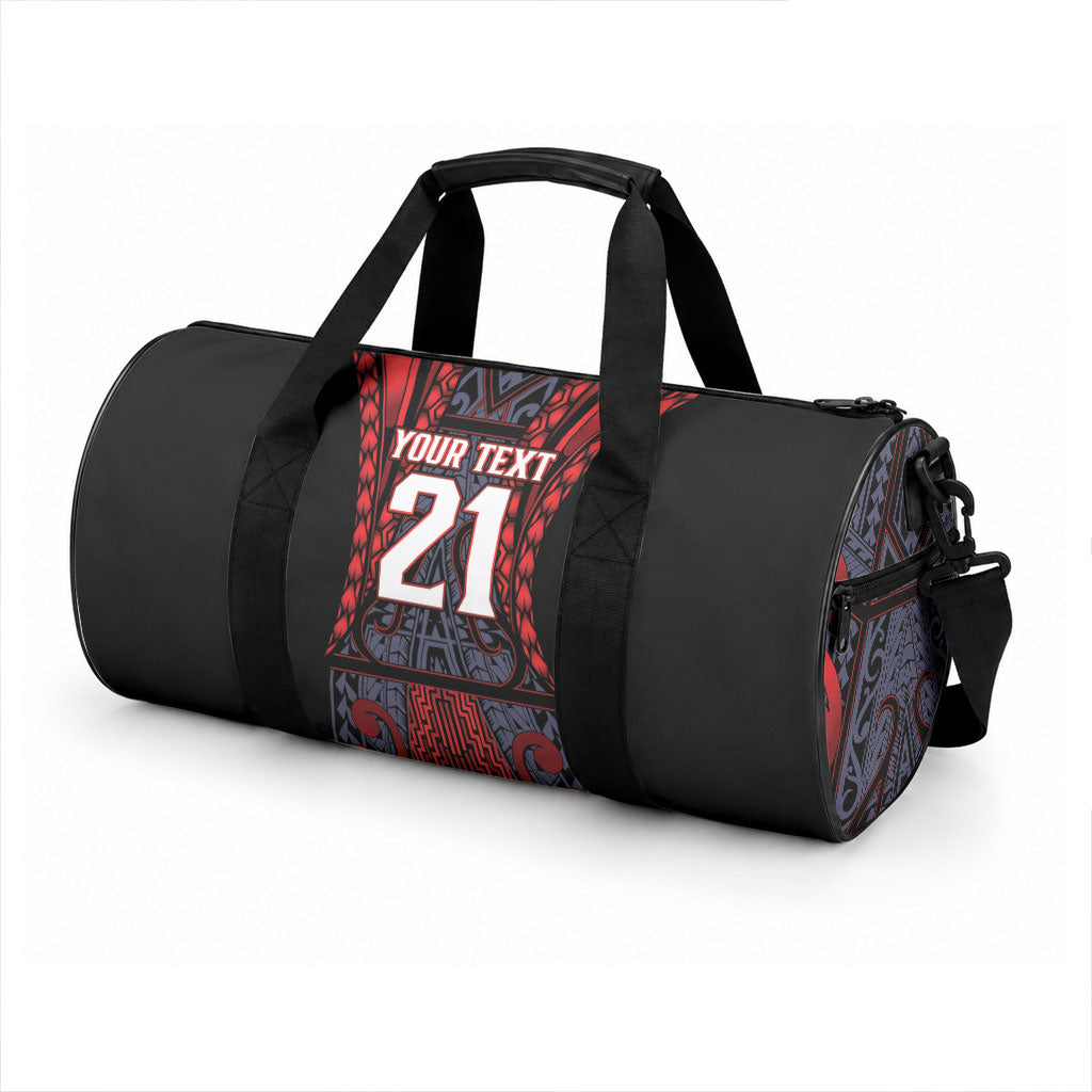 Custom New Zealand Duffle Bag Maori Kiwiana Pattern Tukutuku Motif