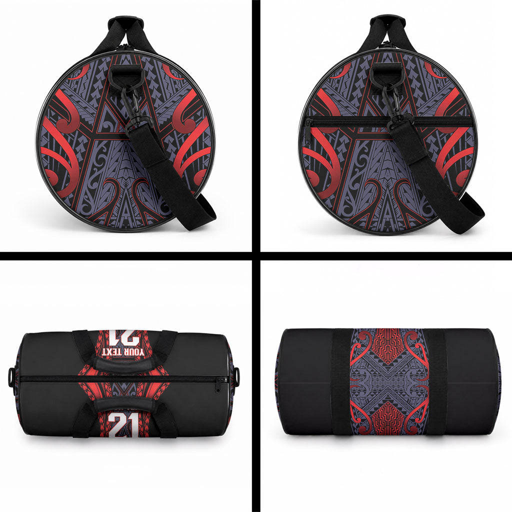 Custom New Zealand Duffle Bag Maori Kiwiana Pattern Tukutuku Motif