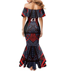 Custom New Zealand Family Matching Mermaid Dress and Hawaiian Shirt Maori Kiwiana Pattern Tukutuku Motif