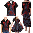 Custom New Zealand Family Matching Puletasi and Hawaiian Shirt Maori Kiwiana Pattern Tukutuku Motif