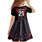 Custom New Zealand Family Matching Puletasi and Hawaiian Shirt Maori Kiwiana Pattern Tukutuku Motif