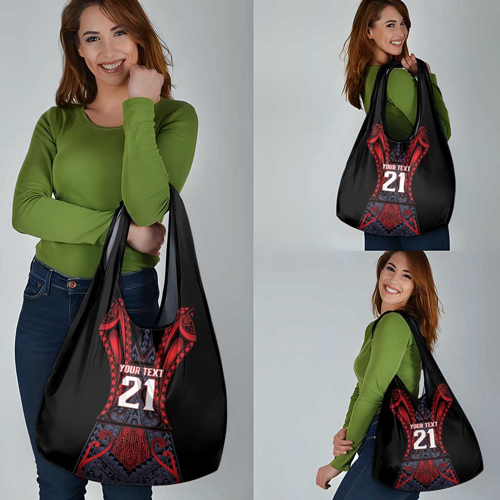 Custom New Zealand Grocery Bag Maori Kiwiana Pattern Tukutuku Motif