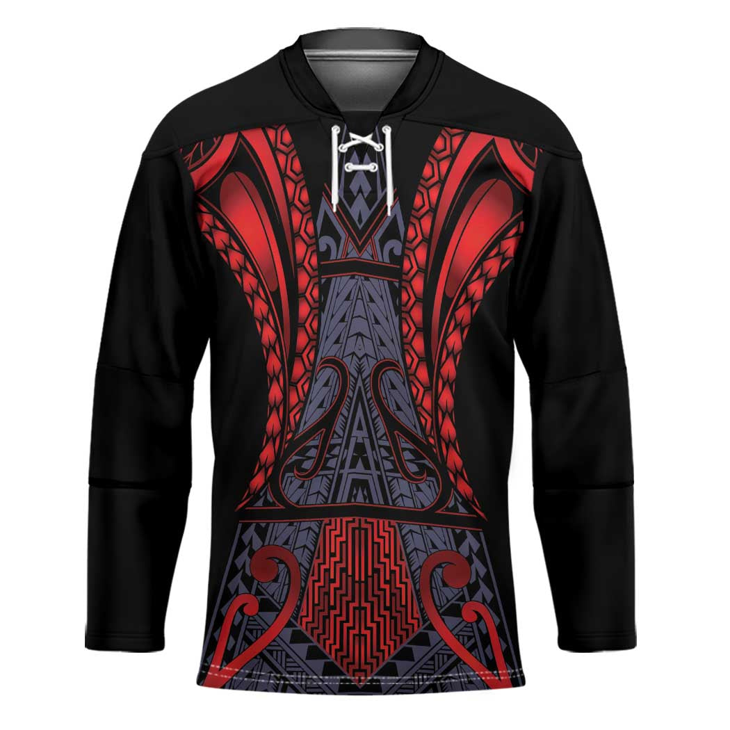 Custom New Zealand Hockey Jersey Maori Kiwiana Pattern Tukutuku Motif