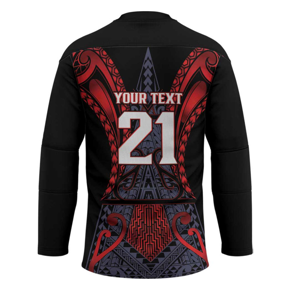 Custom New Zealand Hockey Jersey Maori Kiwiana Pattern Tukutuku Motif