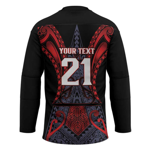 Custom New Zealand Hockey Jersey Maori Kiwiana Pattern Tukutuku Motif