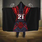 Custom New Zealand Hooded Blanket Maori Kiwiana Pattern Tukutuku Motif