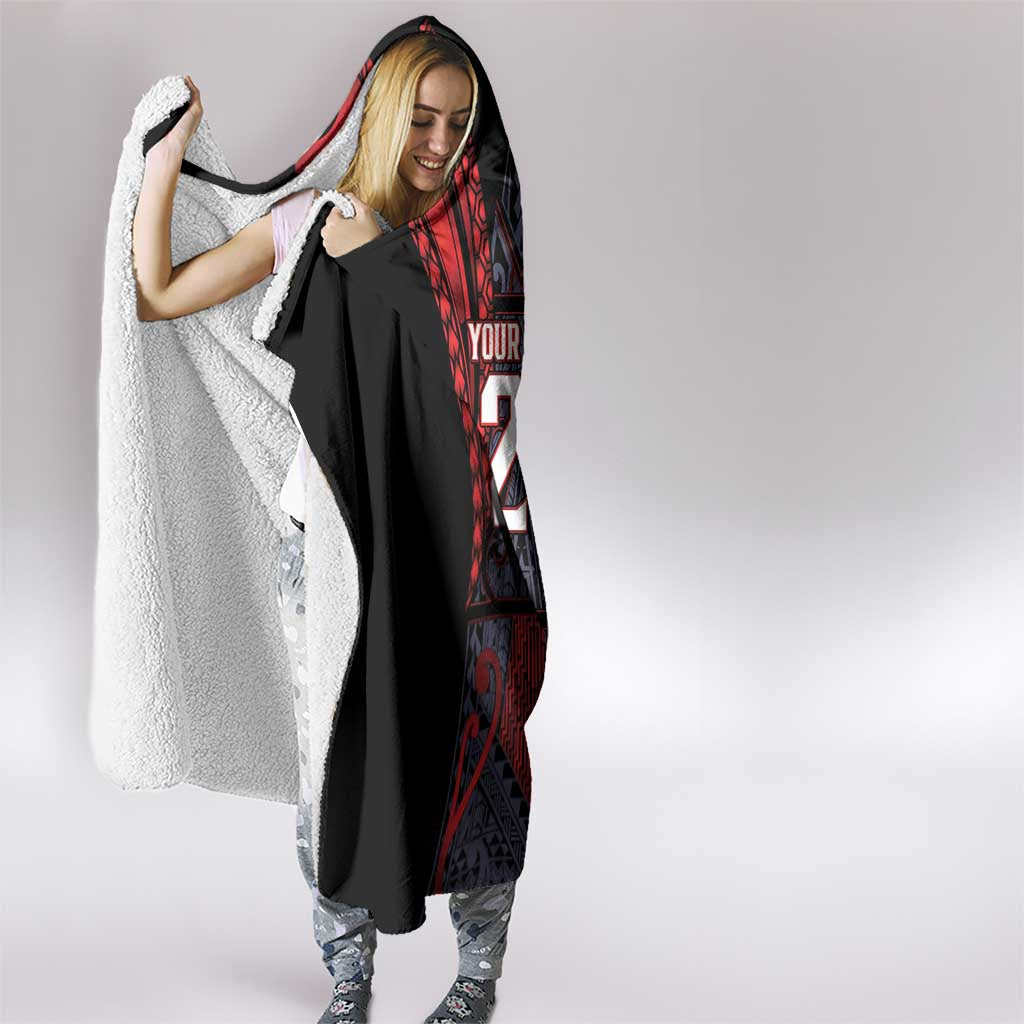 Custom New Zealand Hooded Blanket Maori Kiwiana Pattern Tukutuku Motif