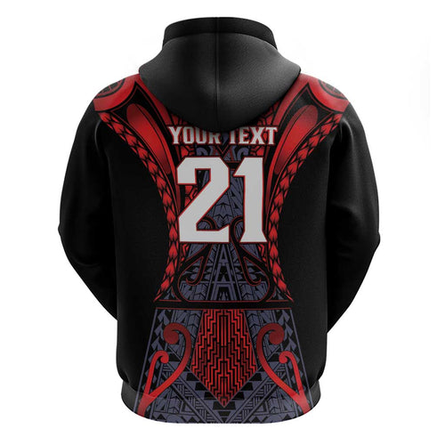 Custom New Zealand Hoodie Maori Kiwiana Pattern Tukutuku Motif