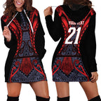 Custom New Zealand Hoodie Dress Maori Kiwiana Pattern Tukutuku Motif