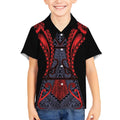 Custom New Zealand Kid Hawaiian Shirt Maori Kiwiana Pattern Tukutuku Motif