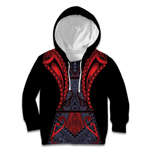 Custom New Zealand Kid Hoodie Maori Kiwiana Pattern Tukutuku Motif
