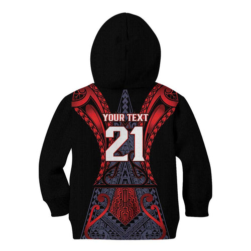 Custom New Zealand Kid Hoodie Maori Kiwiana Pattern Tukutuku Motif