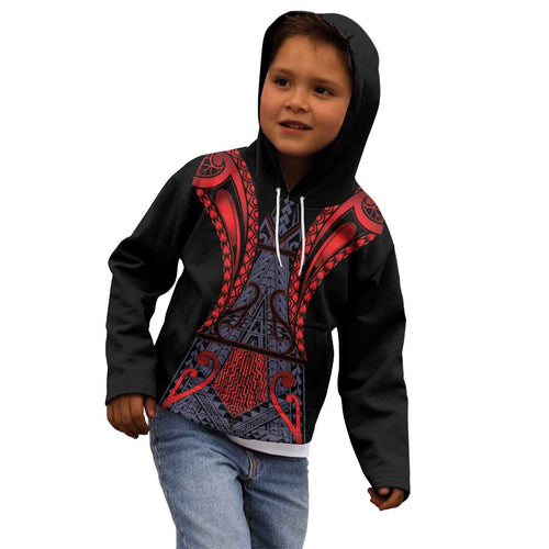 Custom New Zealand Kid Hoodie Maori Kiwiana Pattern Tukutuku Motif